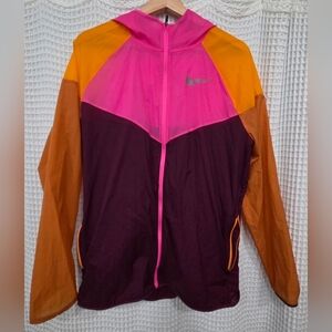 Nike Men's Pink and Orange Windbreaker Jacket